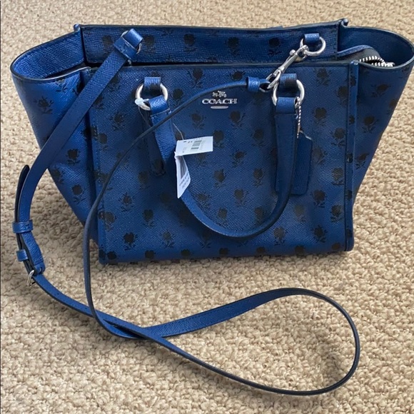Coach Handbags - Blue/Black Coach purse with matching coin pouch